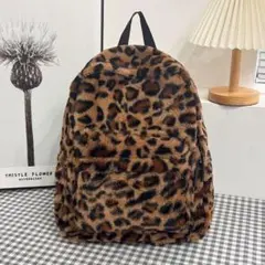 BFセール☆ ヒョウ柄　ファーリュック　レオパード　アニマル柄　秋冬　ふわふわ