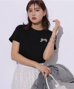 Apuweiser-riche リボンデザインカットソー Apuweiser-riche（アプワイザーリッシェ）の「5分袖リボンデザイン