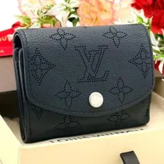 【極美品】ルイヴィト マヒナ 三つ折り財布 イリス コンパクト ブラック