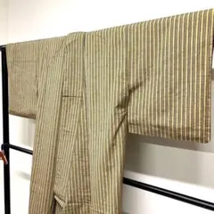 道中着 身丈102 裄63 作家もの 縦縞 ブラウンカラー 着物 053b - メルカリ