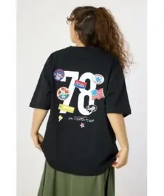 ロデオクラウンズワイドボウルPATCH CLOTH半袖Tシャツ黒ブラック
