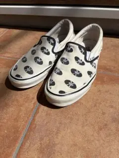 ワコマリア　Vans レコード柄 スリッポン アイボリー/ブラック