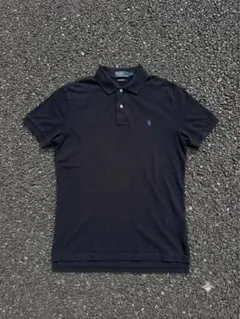 Polo by Ralph Laurenブラック ポロシャツ 半袖紫ロゴ 海外のサムネイル