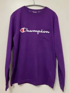 Champion パープル ロングスリーブ Tシャツ M