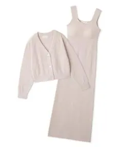 新品✨SNIDEL HOME カーディガン×タンクワンピースSET ピンク