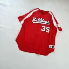 野球ユニフォーム　メンズ　ダンス衣装　古着　赤 ゆったり　Tシャツ