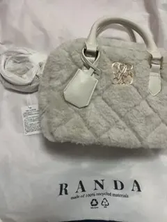 RANDA 2WAY ファーキルティングボストンバッグ