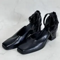 美品✨moussy 人気モデル METAL ANKLE STRAP スクエアトゥ