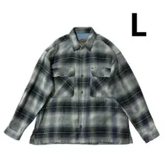 90s Quiksilver オンブレチェック コットンシャツ L グレー 黒