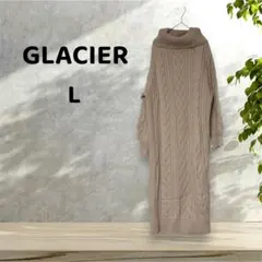 【GLACIER】【L】ニット ワンピース タートルネック