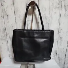 コムサ・デ・モード ブラックレザートートバッグ