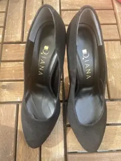 お値下げ！未使用　D.IANA ブラック スウェードハイヒール 23センチ