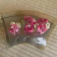 和装髪飾り 花モチーフ 3個セット