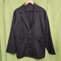 11/30まで限定【未使用】ブラック テーラードジャケット裏地無し薄手 Fサイズ