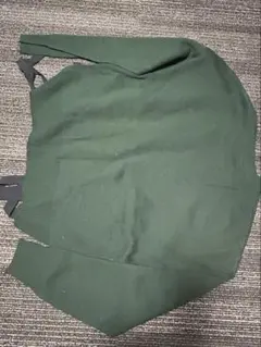 ダークグリーン 長袖セーター リボン付き