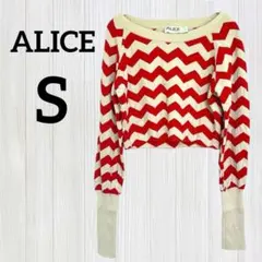 希少✨ALICE by Temperley【S】クロップド ニット 赤×白 総柄