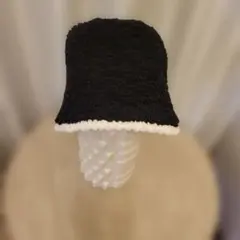 ボア素材 黒白 バケットハット