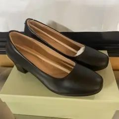 本革　プレーンパンプス 24.5cm ヒール5cm
