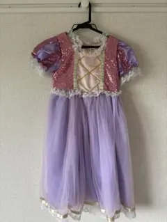 120 ラプンツェル風子供用ドレス　コスプレ衣装 ピンク 紫 スパンコール