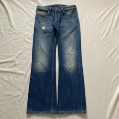 swag 00s diesel crushed flare jeans y2k