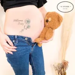 マタニティフォト シール ペイント 手書き セルフフォト 線画 妊婦