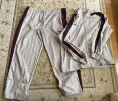 プーマ ストライプ ジャージ グレー　パープル　L〜O サイズ上下