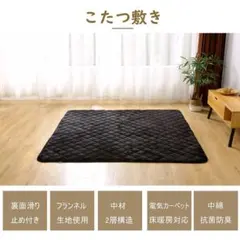 こたつ敷き 床暖房ホットカーペットに対応 正方形 190x190 ラッグマット
