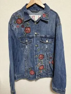 ZARA ザラ デニムジャケット 薔薇刺繍 ビーズ