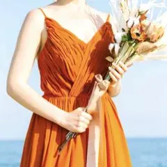 【りさ様専用】カラードレス　テラコッタ　(前撮り・ウエディングドレス)
