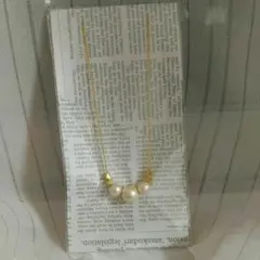 華奢チェーン コットンパール ネックレス