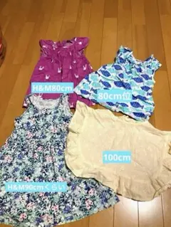 女の子チュニック夏服4点セット（100%コットン）80〜100cm