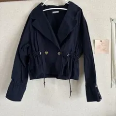 ネイビー クロップドショートトレンチコート