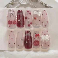 ネイルチップ｜さくらんぼネイル ワンホン ガーリー 純欲 推しネイル 量産型