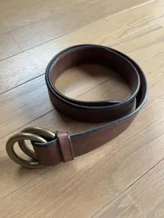 ラルフローレン 本革レザー ダブルリング ベルト ブラウン