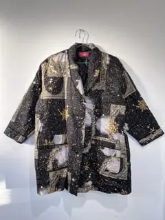 KENZO 中綿 コート 総柄 ブラック ゴールド 星柄 90s vintage