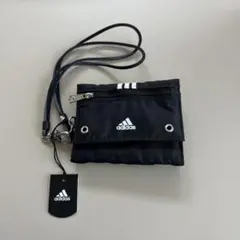 タグ付き　adidas 三つ折り財布 ブラック