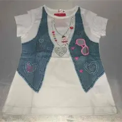 新品送料無料 ミキハウス リーナちゃん だまし絵 半袖Tシャツ サイズ110