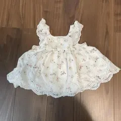 ギャップ　フラワ　花柄 コットンワンピース 80 90 白