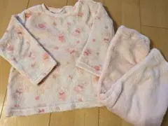 ピンク花柄　フリース　パジャマセット 100cm