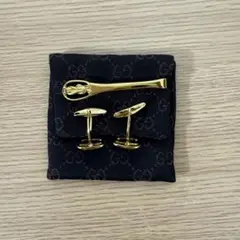 専用　様)GUCCI グッチ　カフスボタン　ネクタイピン　新品未使用 ダイアゴナル インターロッキングG ネクタイピン ・スターリング