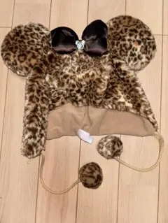 ヒョウ柄ミッキー風帽子