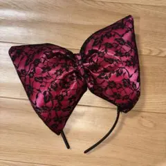 盛り髪　カチューシャ付きリボン