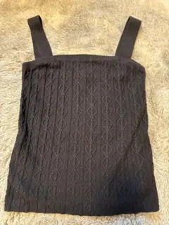 snidel ブラック　編み模様 キャミソール