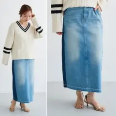 2024SS★美品★ルクールブラン デニムストレートスカート 定価１３,２００円のサムネイル