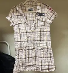 RUSH HOUR チェック柄 半袖ワンピース 130cm