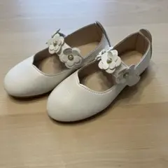 キッズ　フォーマル シューズ　子供　靴　女の子　セレモニー　発表会　白　19cm