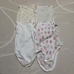 UNIQLO コットンメッシュボディスーツ　ノースリーブ　80cm 4枚セット