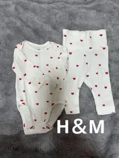 H&Mハート模様ロンパース・レギンスセット
