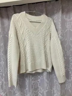 GU ニット アイボリー 白 ホワイト レディース M セーター