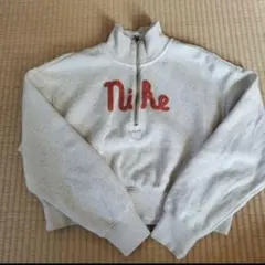 Nike ハーフジップ スウェット M クリーム色